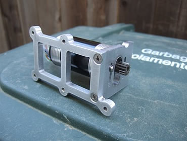 A view of the brushless motor mount from the bottom